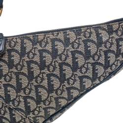 Pre Owned حقيبة سادل ديور جلد وكانفاس أوبليك أزرق/ رصاصي  