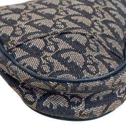 Pre Owned حقيبة سادل ديور جلد وكانفاس أوبليك أزرق/ رصاصي  