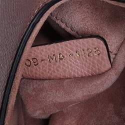 Pre Owned Dior Pink Grained Leather Saddle Bag