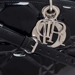 Pre Owned حقيبة يد توتس ديور غرانفيل جلد لامع مبطن كاناج أسود صغيرة 