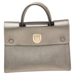 Pre Owned Dior Gold Leather Medium Diorever Tote