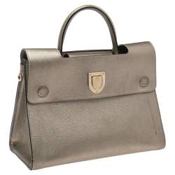 Pre Owned Dior Gold Leather Medium Diorever Tote