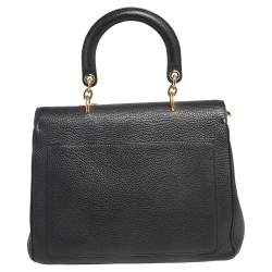 Pre Owned Dior Black Leather Medium Be Dior Flap Top Handle Bag
