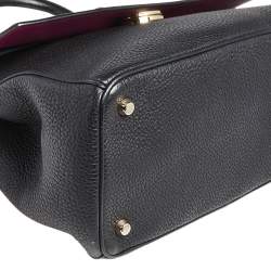 Pre Owned Dior Black Leather Medium Be Dior Flap Top Handle Bag