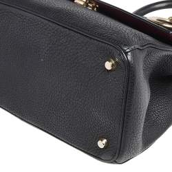 Pre Owned Dior Black Leather Medium Be Dior Flap Top Handle Bag