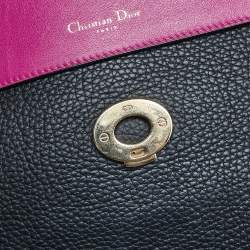 Pre Owned Dior Black Leather Medium Be Dior Flap Top Handle Bag