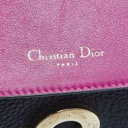 Pre Owned Dior Black Leather Medium Be Dior Flap Top Handle Bag