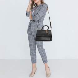 Pre Owned Dior Black Leather Medium Be Dior Flap Top Handle Bag