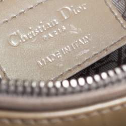 Pre Owned Dior Beige Cannage Patent Leather Large Lady Dior Tote