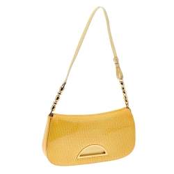 مملوكة مسبقًا Dior Yellow Oblique Patent Leather Malice Shoulder Bag