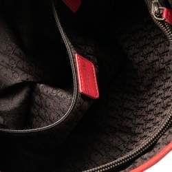 مملوكة مسبقًا Dior Red Pleated Leather Plisse Hobo