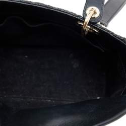 Pre Owned حقيبة يد توتس ديور ليدي ديور جلد مجعد مموج أسود