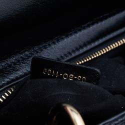 Pre Owned حقيبة يد توتس ديور ليدي ديور جلد مجعد مموج أسود