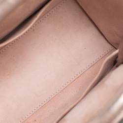 Pre Owned Dior Metallic Light Pink Pebbled Leather Mini Diorever Tote