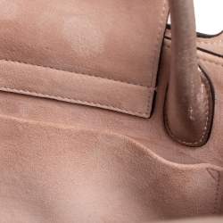 Pre Owned Dior Metallic Light Pink Pebbled Leather Mini Diorever Tote