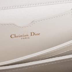 Pre Owned Dior White Leather Embroidered Star Tarot Clutch