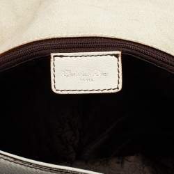 Pre Owned Dior White Leather Front Pocket Saddle Bag