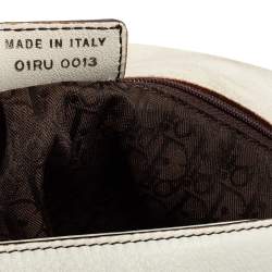 Pre Owned Dior White Leather Front Pocket Saddle Bag