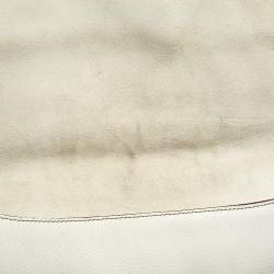 Pre Owned Dior White Leather Front Pocket Saddle Bag