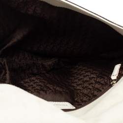 Pre Owned Dior White Leather Front Pocket Saddle Bag