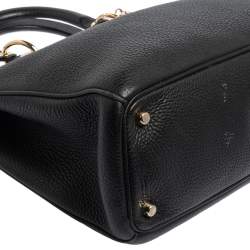 Pre Owned Dior Black Leather Medium Diorissimo Shopper Tote