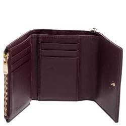 Pre Owned Dior Burgundy Cannage Leather Lady Dior Wallet
