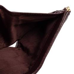 Pre Owned Dior Burgundy Cannage Leather Lady Dior Wallet