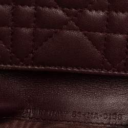 Pre Owned Dior Burgundy Cannage Leather Lady Dior Wallet