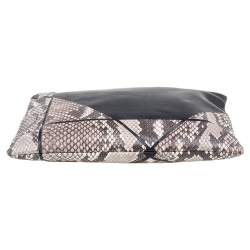 Pre Owned Dior Black/Grey Python and Leather Zip Pouch