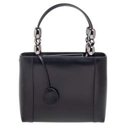 Pre Owned Dior Black Leather Malice Tote