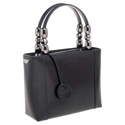 Pre Owned Dior Black Leather Malice Tote