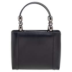 Pre Owned Dior Black Leather Malice Tote