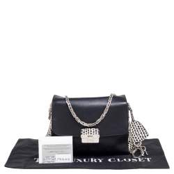 Dior Black/Off White Leather and Snakeskin Small Diorling Shoulder Bag