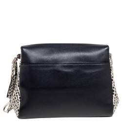 Dior Black/Off White Leather and Snakeskin Small Diorling Shoulder Bag