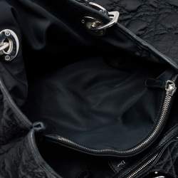 Pre Owned Dior Black Cannage Nylon Charming Lock Satchel