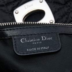 Pre Owned Dior Black Cannage Nylon Charming Lock Satchel