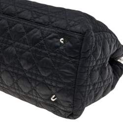 Pre Owned Dior Black Cannage Nylon Charming Lock Satchel