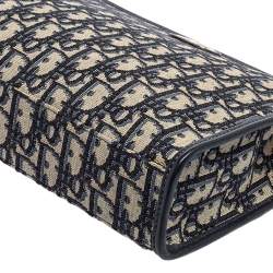 مملوكة مسبقًا Dior Blue/Beige Oblique Canvas 30 Montaigne Pouch