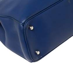 Pre Owned حقيبة يد توتس ديور ديوريسيمو شوبر كبيرة جلد أزرق كحلي