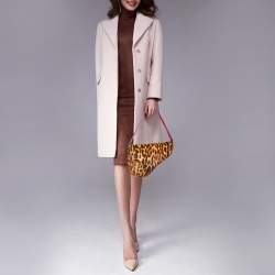 Pre Owned Dior Brown Leopard Print Pony Hair Two-Way Saddle Bag