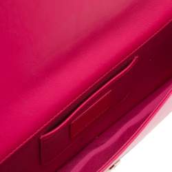 Pre Owned Dior Hot Pink Cannage Quilted Leather Lady Dior Chain Clutch