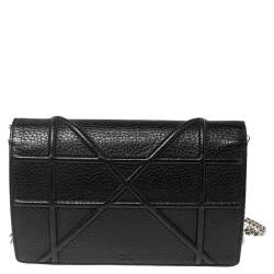 مملوكة مسبقًا محفظة بسلسلة ديور ديوراما جلد أسود