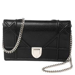 مملوكة مسبقًا محفظة بسلسلة ديور ديوراما جلد أسود