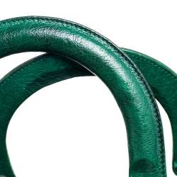 Pre Owned Dior Green Ostrich Large Lady Dior Tote