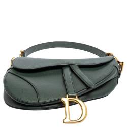 Pre Owned Dior Green Leather Saddle Bag