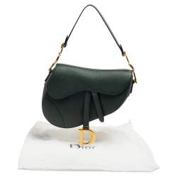Pre Owned Dior Green Leather Saddle Bag