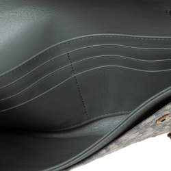 Pre Owned Dior Grey Oblique Jacquard Canvas Saddle Long Wallet w/Chain