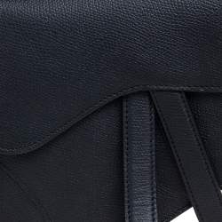 Pre Owned Dior Black Leather Saddle Belt Bag