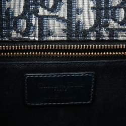 مملوكة مسبقًا حقيبة كتف ديور مونتايغن 30 جلد وكانفاس بالشعار أزرق كحلي بقلاب