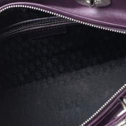Pre Owned Dior Purple Cannage Leather Large Lady Dior Tote